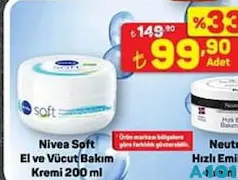 NİVEA SOFT EL VE VÜCUT BAKIM KREMİ 200 ML fiyat ve kampanya bilgisi